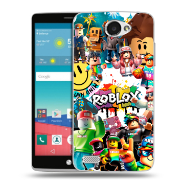 Пластиковый чехол на LG Max с принтом Roblox Роблокс