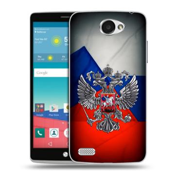 Пластиковый чехол на LG Max с принтом Флаг России Пластиковый чехол на LG Max с принтом Флаг России