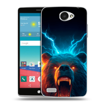 Пластиковый чехол на LG Max с принтом Медведь