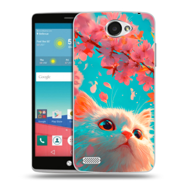 Пластиковый чехол на LG Max с принтом Красивый кот