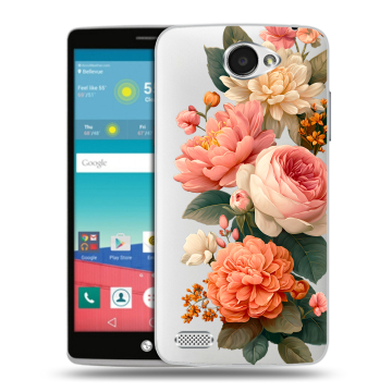 Пластиковый чехол на LG Max с принтом цветы