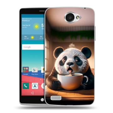 Пластиковый чехол на LG Max с принтом смешная панда