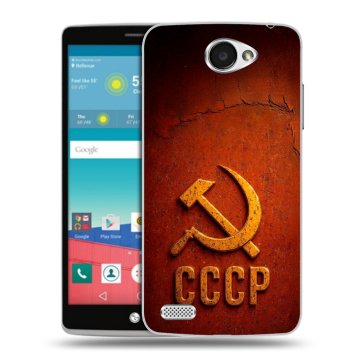 Пластиковый чехол на LG Max с принтом Флаг Герб СССР Пластиковый чехол на LG Max с принтом Флаг Герб СССР