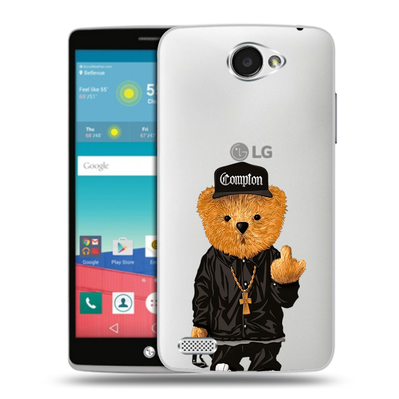 Пластиковый чехол на LG Max с принтом Мишка Пластиковый чехол на LG Max с принтом Мишка