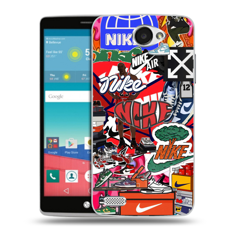 Пластиковый чехол на LG Max с принтом Найк Nike яркий Пластиковый чехол на LG Max с принтом Найк Nike яркий