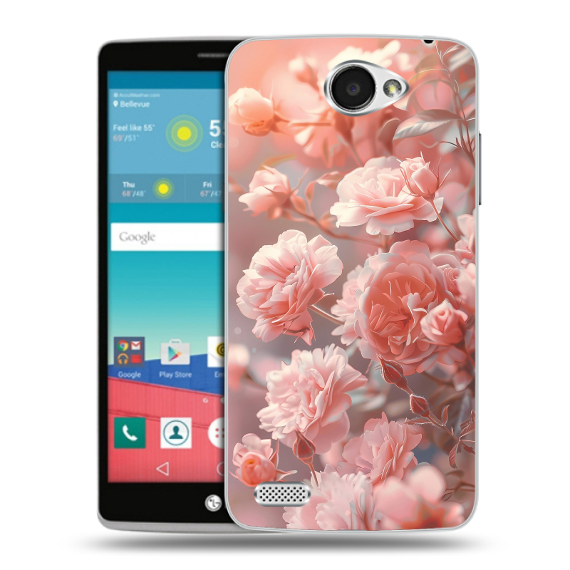 Пластиковый чехол на LG Max с принтом Розовые розы Пластиковый чехол на LG Max с принтом Розовые розы