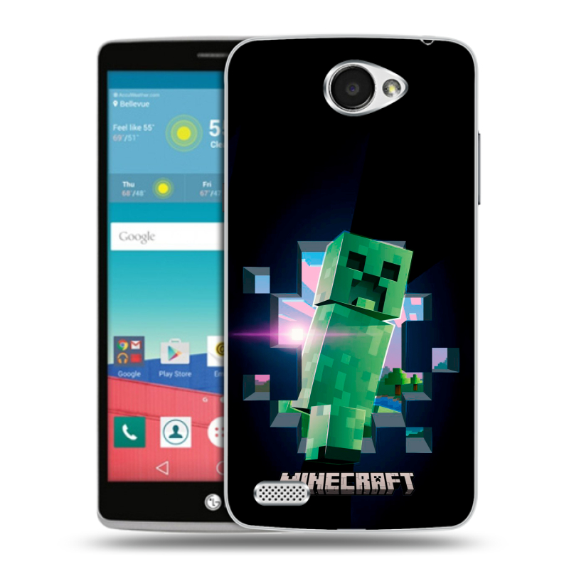 Пластиковый чехол на LG Max с принтом Майнкрафт Minecraft Пластиковый чехол на LG Max с принтом Майнкрафт Minecraft