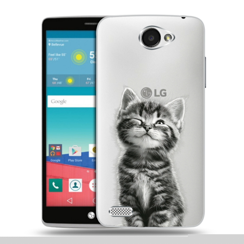 Пластиковый чехол на LG Max с принтом Котенок Пластиковый чехол на LG Max с принтом Котенок