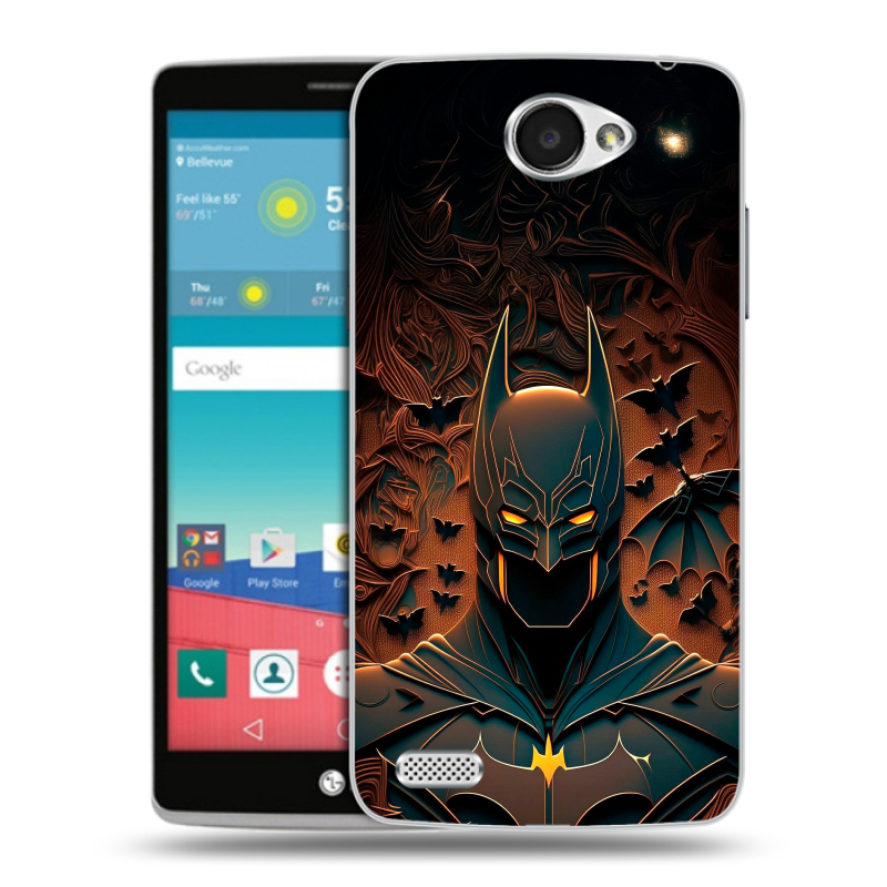 Пластиковый чехол на LG Max с принтом Batman Бэтмен Пластиковый чехол на LG Max с принтом Batman Бэтмен