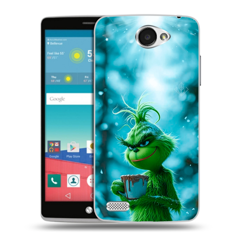 Пластиковый чехол на LG Max с принтом Новый год гринч Пластиковый чехол на LG Max с принтом Новый год гринч