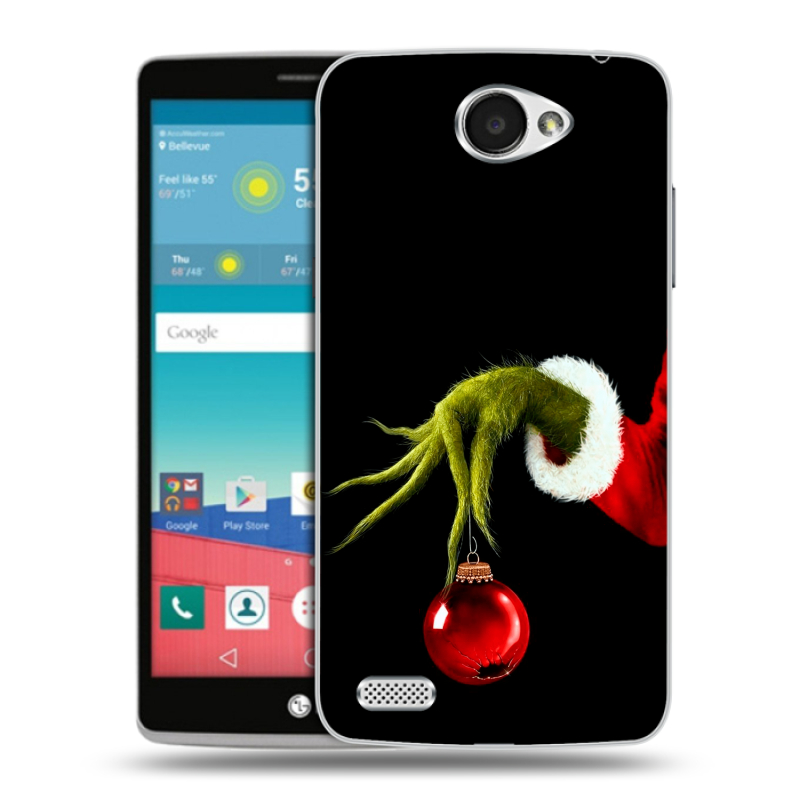 Пластиковый чехол на LG Max с принтом Новый год Гринч Пластиковый чехол на LG Max с принтом Новый год Гринч