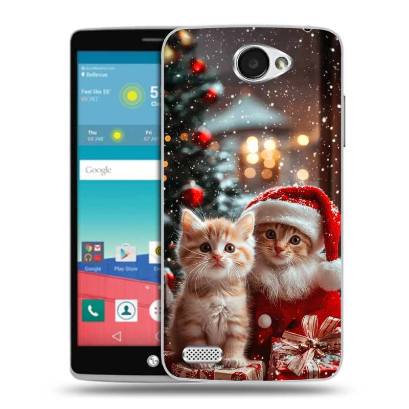 Пластиковый чехол на LG Max с принтом Новый год Пластиковый чехол на LG Max с принтом Новый год