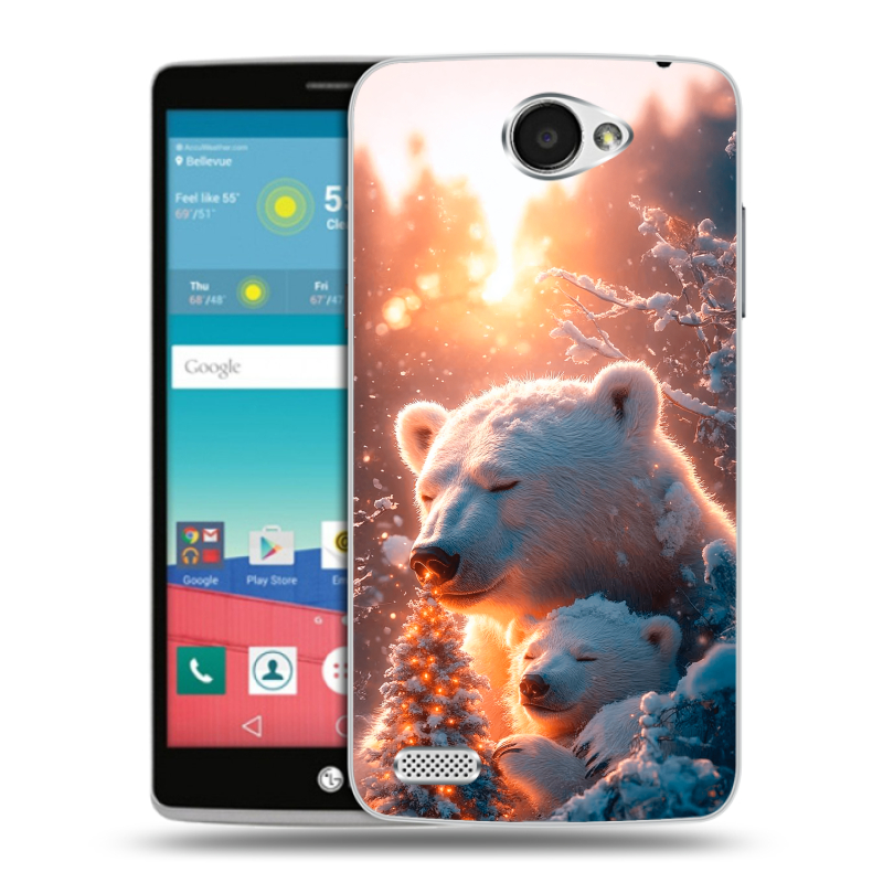 Пластиковый чехол на LG Max с принтом Новый год Пластиковый чехол на LG Max с принтом Новый год