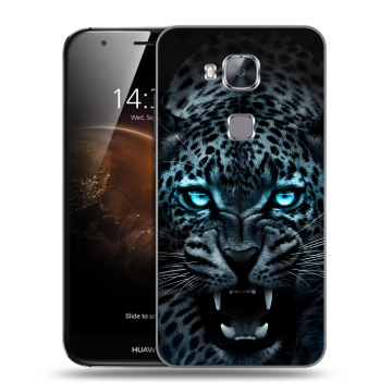 Пластиковый чехол на Huawei G8 с принтом Темный леопард