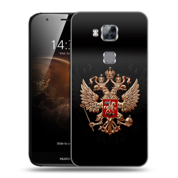Пластиковый чехол на Huawei G8 с принтом Герб России