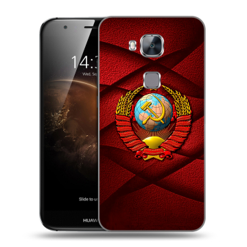 Пластиковый чехол на Huawei G8 с принтом Герб СССР