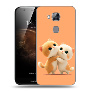 Пластиковый чехол на Huawei G8 с принтом Милые котики