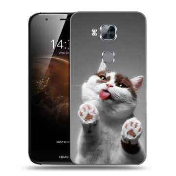 Пластиковый чехол на Huawei G8 с принтом Коты