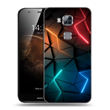 Пластиковый чехол на Huawei G8 с принтом Абстракция неон