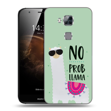 Пластиковый чехол на Huawei G8 с принтом Лама