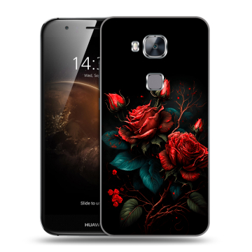 Пластиковый чехол на Huawei G8 с принтом Розы красные Пластиковый чехол на Huawei G8 с принтом Розы красные