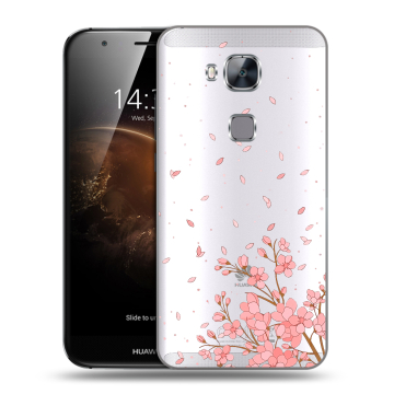 Пластиковый чехол на Huawei G8 с принтом Ветка сакуры