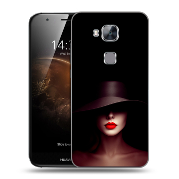Пластиковый чехол на Huawei G8 с принтом Девушка в шляпе