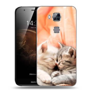 Пластиковый чехол на Huawei G8 с принтом Котята
