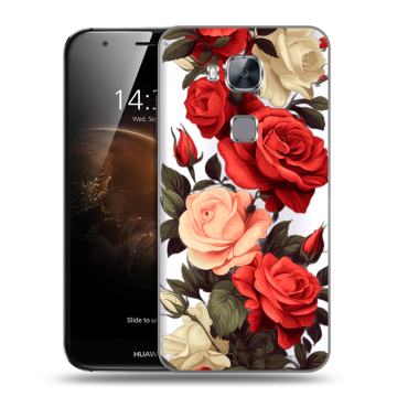 Пластиковый чехол на Huawei G8 с принтом Розы