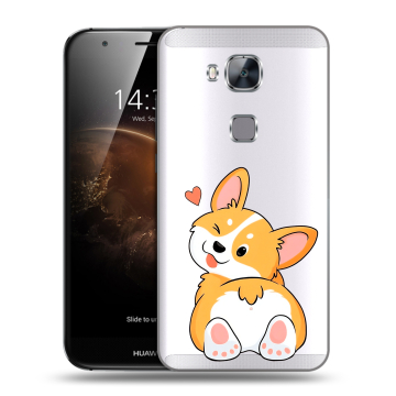 Пластиковый чехол на Huawei G8 с принтом Корги