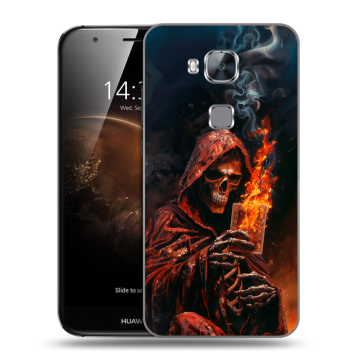 Пластиковый чехол на Huawei G8 с принтом Скелет и карты
