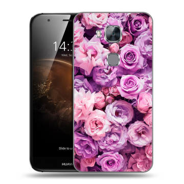 Пластиковый чехол на Huawei G8 с принтом лавандовые розы Пластиковый чехол на Huawei G8 с принтом лавандовые розы