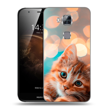 Пластиковый чехол на Huawei G8 с принтом котик