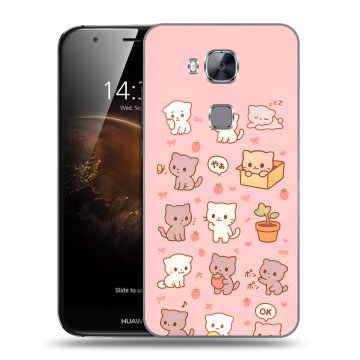 Пластиковый чехол на Huawei G8 с принтом Hello Kitty Хелоу Кити