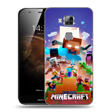 Пластиковый чехол на Huawei G8 с принтом Майнкрафт Minecraft