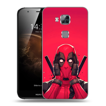 Пластиковый чехол на Huawei G8 с принтом Дедпул Deadpool