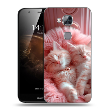 Пластиковый чехол на Huawei G8 с принтом котята котики