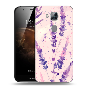Пластиковый чехол на Huawei G8 с принтом цветы лаванда
