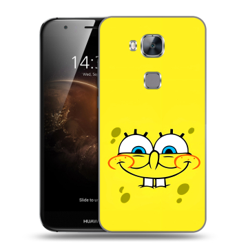 Пластиковый чехол на Huawei G8 с принтом спанчбоб спанч боб