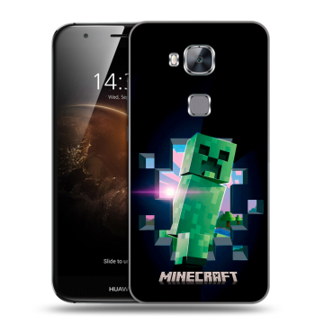 Пластиковый чехол на Huawei G8 с принтом Майнкрафт Minecraft