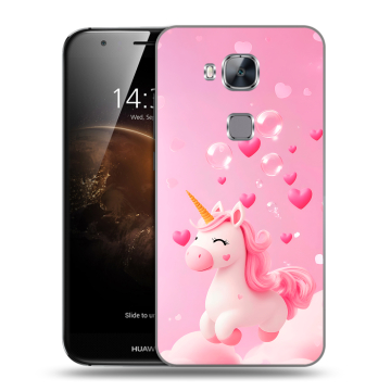 Пластиковый чехол на Huawei G8 с принтом Единорог Пластиковый чехол на Huawei G8 с принтом Единорог