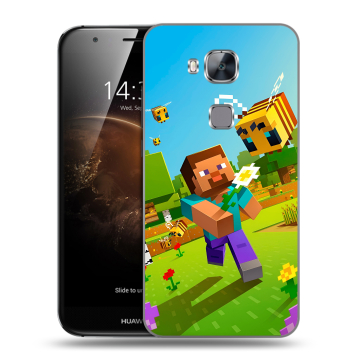 Пластиковый чехол на Huawei G8 с принтом Майнкрафт Minecraft