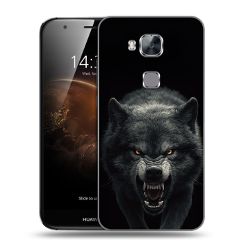 Пластиковый чехол на Huawei G8 с принтом Волк