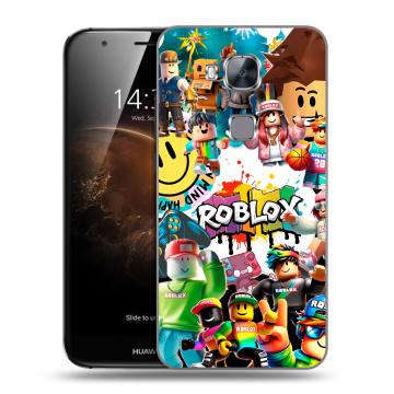 Пластиковый чехол на Huawei G8 с принтом Roblox Роблокс