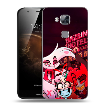 Пластиковый чехол на Huawei G8 с принтом Hazbin Hotel Отель Хазбин