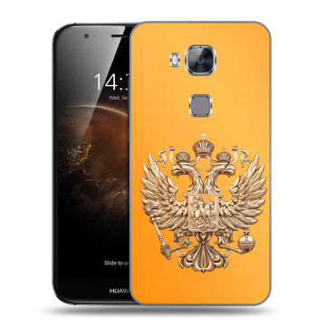 Пластиковый чехол на Huawei G8 с принтом Герб Флаг России Пластиковый чехол на Huawei G8 с принтом Герб Флаг России