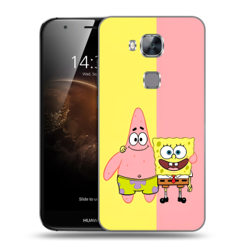 Пластиковый чехол на Huawei G8 с принтом Спанч боб Спанчбоб
