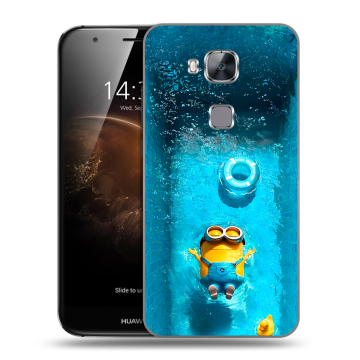 Пластиковый чехол на Huawei G8 с принтом Миньоны