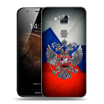 Пластиковый чехол на Huawei G8 с принтом Флаг России Пластиковый чехол на Huawei G8 с принтом Флаг России