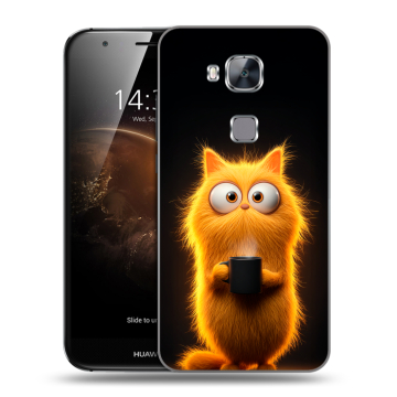 Пластиковый чехол на Huawei G8 с принтом Смешной кот